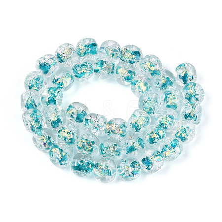 Handmade Foil Lampwork Beads Strands FOIL-T008-04C-1