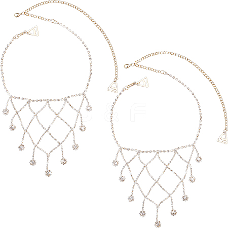 2Pcs Iron Rhinestone Sexy Shoulder Bra Body Chain FIND-GF0006-74B-1