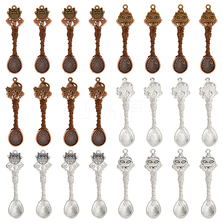 24Pcs 2 Colors 3 Style Alloy Big Pendants PALLOY-DR00003-1