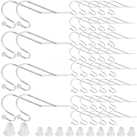 SOFPLATE 300Pcs Brass Earring Hooks KK-SP0001-35S-1