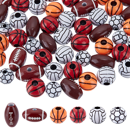 360Pcs 6 Styles Craft Style Acrylic Beads MACR-ME0001-01-1