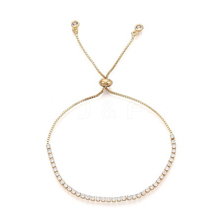 Cubic Zirconia Tennis Bracelet BJEW-T020-03B-02G-1