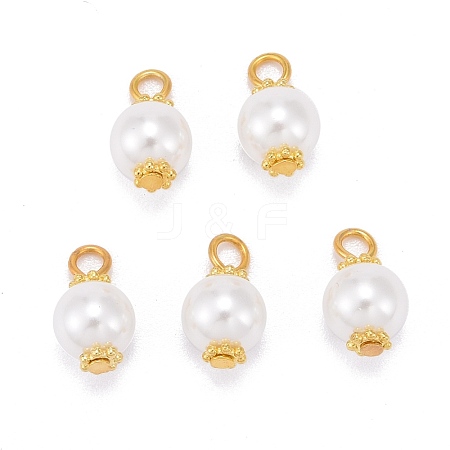 Eco-Friendly Dyed Glass Pearl Pendants PALLOY-JF00740-02-1