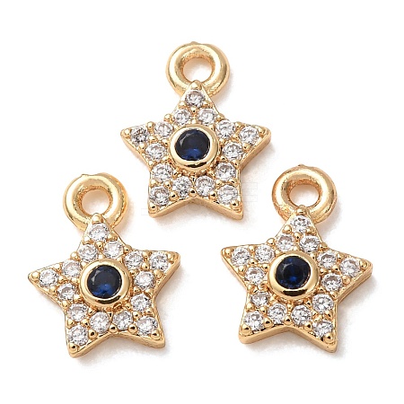 Brass Micro Pave Cubic Zirconia Charms CU-K002-01A-02-1