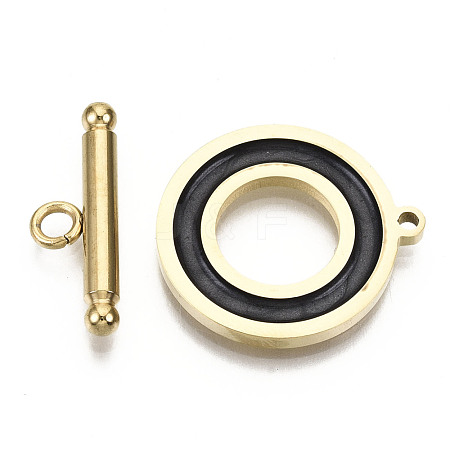 201 Stainless Steel Toggle Clasps STAS-R115-14B-G-1