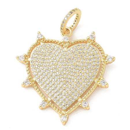 Brass Micro Pave Cubic Zirconia Pendants X-KK-U053-12G-1