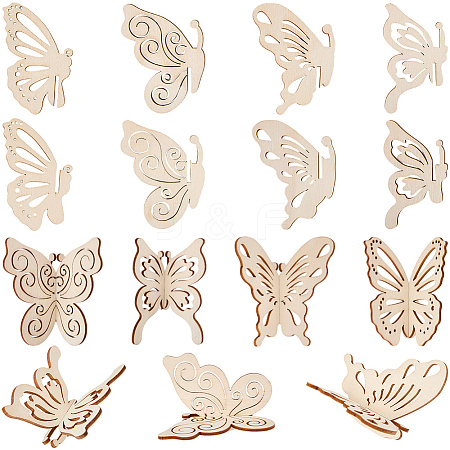 Butterfly Unfinished Wood Decorations for Craft Supplies DIY-SP0006-44-1