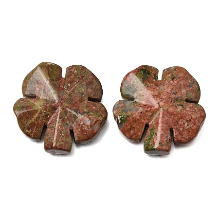 Natural Unakite Carved Clover Display Decorration GG-CBA6D08-D07-1