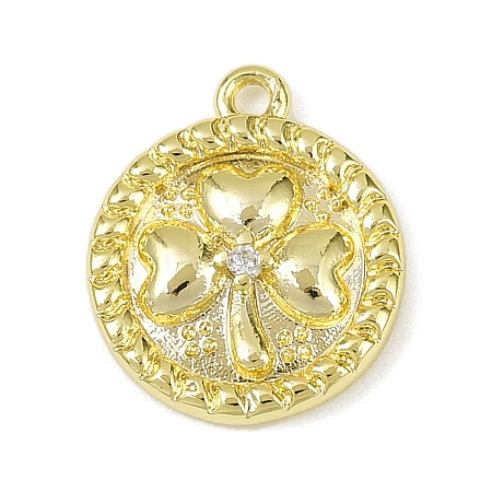 Brass Pave Clear Cubic Zirconia Pendants LS-KK-L238-06G-1