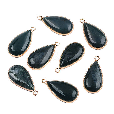 Natural Moss Agate Pendants X-G-S344-51B-1