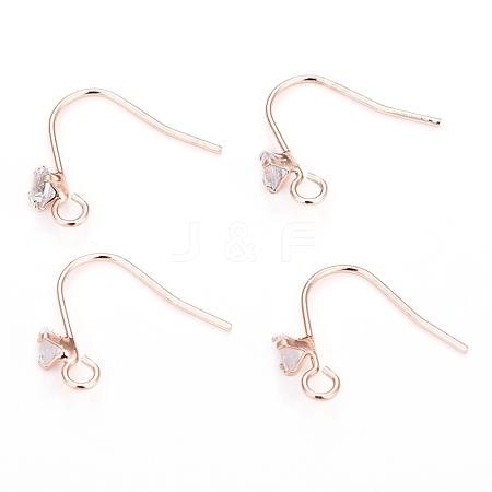 Brass Earring Hooks KK-I681-14RG-1