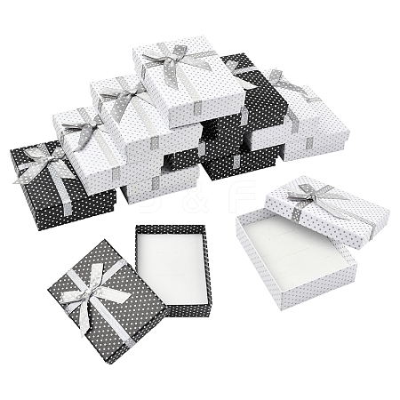 12Pcs 2 Colors Cardboard Paper Jewelry Set Boxes CBOX-FS0001-03-1