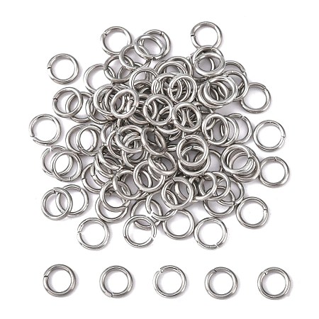 Tarnish Resistant 304 Stainless Steel Open Jump Rings STAS-Q186-02-6x1mm-1