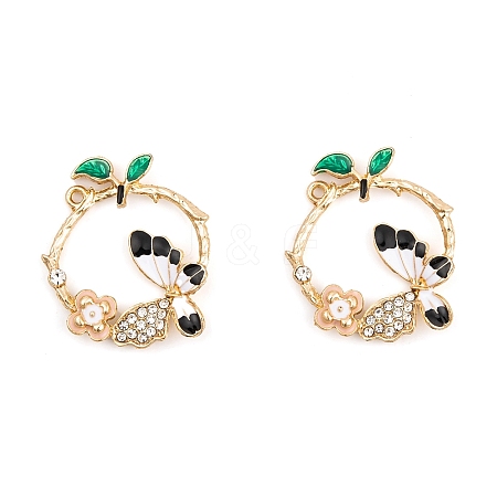 Rack Plating Alloy Enamel Pendants FIND-A040-04KCG-04-1