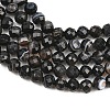 Natural Dyed & Heated Black Agate Beads Strands G-RM250101-C18-4