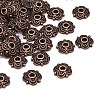 4-Petal Tibetan Style Alloy Flower Bead Caps LS-X-TIBE-S222-R-NR-1