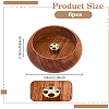 Round Wood Incense Burners Holder AJEW-WH0696-817B-2