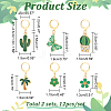 12Pcs 6 Style Cactus & Flower & Coconut Tree & Butterfly Locking Stitch Markers HJEW-PH01600-2