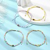 Natural Mixed Gemstone & Seed Braided Bead Bracelet BJEW-JB09613-2