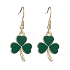 Clover Alloy Enamel Dangle Earrings EJEW-JE06939-3