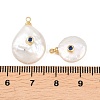 Brass Micro Pave Cubic Zirconia with Natural Pearl Pendants KK-Z146-07C-05-3