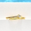 Brass Micro Pave Clear Cubic Zirconia Finger Rings for Women RJEW-H247-14G-3