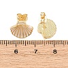 Brass Enamel Stud Earrings EJEW-B152-01G-04-5