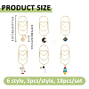 18Pcs 6 Style Iron Bookmark AJEW-FH00052-2