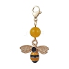 Bee & Honeycomb & Flower Alloy Enamel Pendant Decorations HJEW-JM01600-01-4