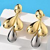 Teardrop Brass Dangle Stud Earrings EJEW-S258-06GP-2