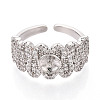 Brass Micro Pave Cubic Zirconia Cup Peg Ring Settings KK-N274-24P-2