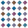 30Pcs UV Plating Printed Opaque Acrylic Beads OACR-TA0001-73C-2