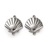 304 Stainless Steel Shell Shape Links Connector Charms STAS-A124-15P-1