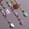7 Chakra Natural & Synthetic Mixed Stone Chips Tree of Life Suncatchers HJEW-F027-17-4