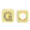 Brass Micro Pave Clear Cubic Zirconia European Beads KK-T030-LA842-GX3-1