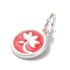 925 Sterling Silver Crimson Enamel Pendants STER-C014-01D-S-2