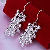 Silver Color Plated Brass Cluster Earrings EJEW-BB11920-1