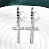 Cross 304 Stainless Steel Polymer Clay Rhinestones Hoop Earrings EJEW-G453-11P-02-1