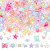 240Pcs 8 Styles Transparent Plastic Beads KY-BM0001-04-1