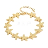 Starfish Brass Link Chain Bracelets for Women BJEW-K248-07A-G-4