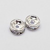 Rack Plating Rondelle Brass Grade A Rhinestone Spacer Beads RB-D301-09S-2