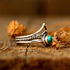 Alloy and Synthetic Turquoise Finger Rings FS-WG19095-02-3