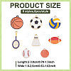 64Pcs 8 Styles Sports Goods Theme Alloy Enamel Pendants ENAM-ME0001-19-2