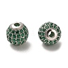 Rhodium Plated 925 Sterling Silver Micro Pave Cubic Zirconia Beads STER-H110-24C-03P-2