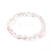 Natural Rose Quartz Beaded Stretch Bracelets for Kids BJEW-JB06250-07-1
