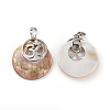 Natural Pink Shell Pendants KK-F751-L-B03-2