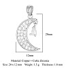 Brass Micro Pave Clear Cubic Zirconia Pendants ZIRC-OY001-13P-2