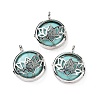 Synthetic Turquoise Locket Pendants G-G982-01P-21-1