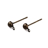 Rack Plating Brass Stud Earring Findings KK-S379-30AB-1