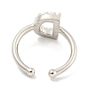 Rack Plating Brass Open Cuff Rings for Women RJEW-F162-01P-D-3